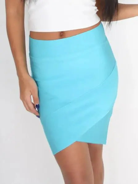 BEAUKEY 2024 New Skirts Stretchy Sheath Sexy Women Mini Skirts Elastic Slim Tight Pencil Club Party Hot Pink Rose Skirts