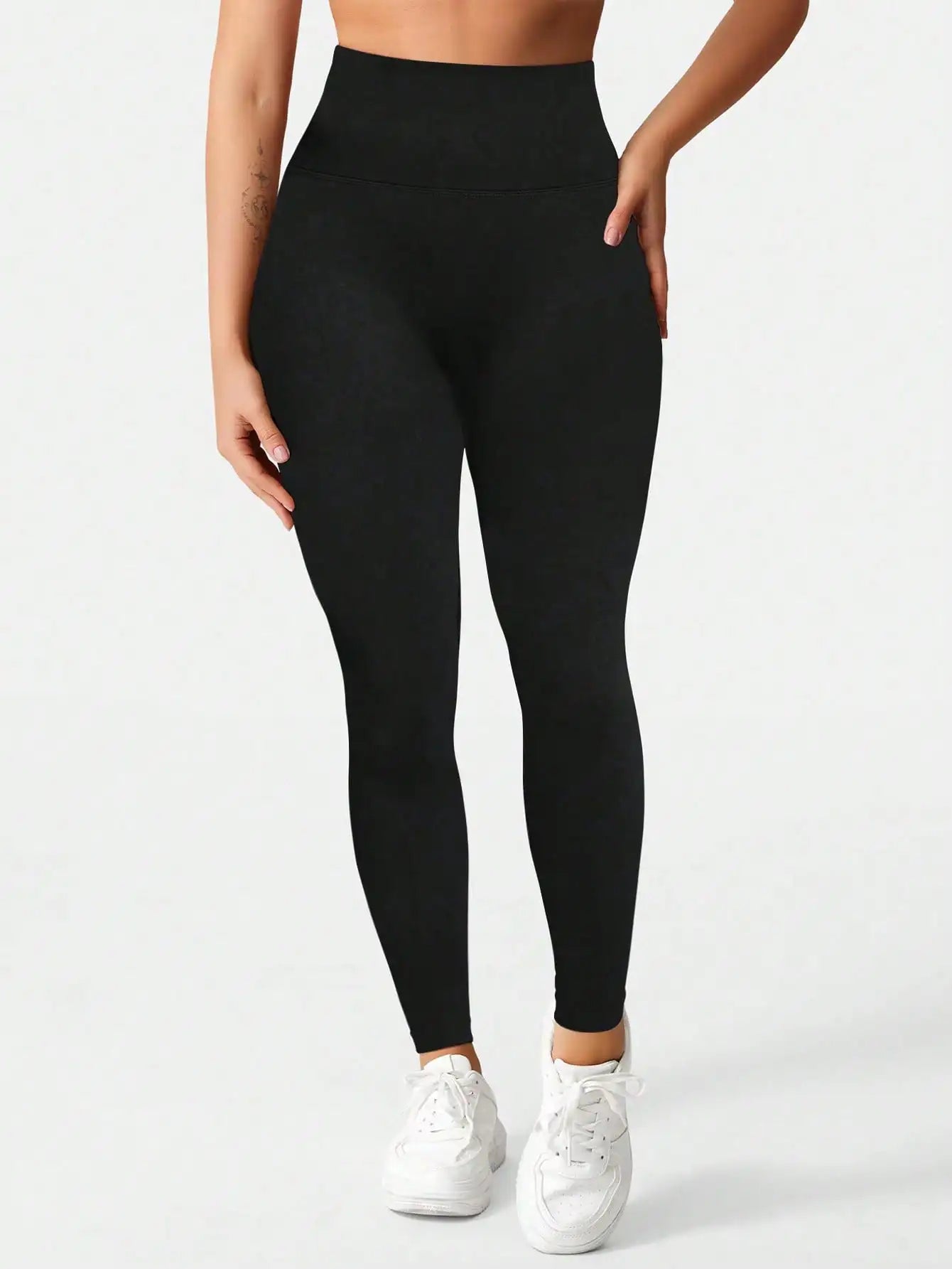 Women's High-Waisted Soft Yoga Pants Solid Color High Elastic Fashion Seasonal Leggings Hip-Up Sports Yoga Wear Gym Tights