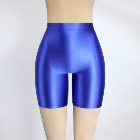 Women Cropped Pants Oily Shiny Luster Tights Form-fitting Opaque Sexy High Waist Capris Smooth Super Smoothy Skinny Leggings