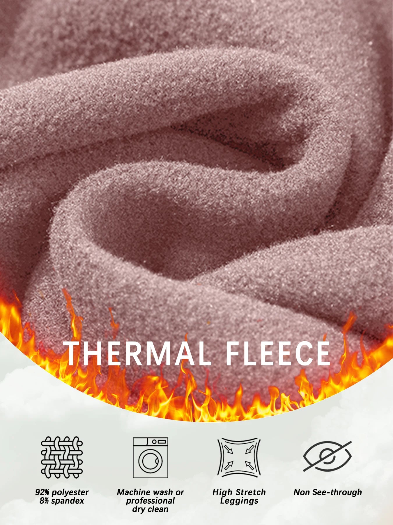 Womens Thermal Fleece Lined High Waisted With Pockets Leggings, Workout Winter Warm Thick Tights Soft Yoga Running Pants