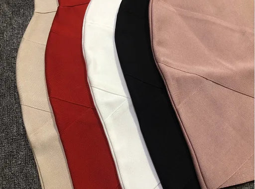 42CM Length Bandage Skirts Women Sexy High Waist Bodycon Mini Asymmetric Skirt Elastic High Street Evening Club Party Bottoms