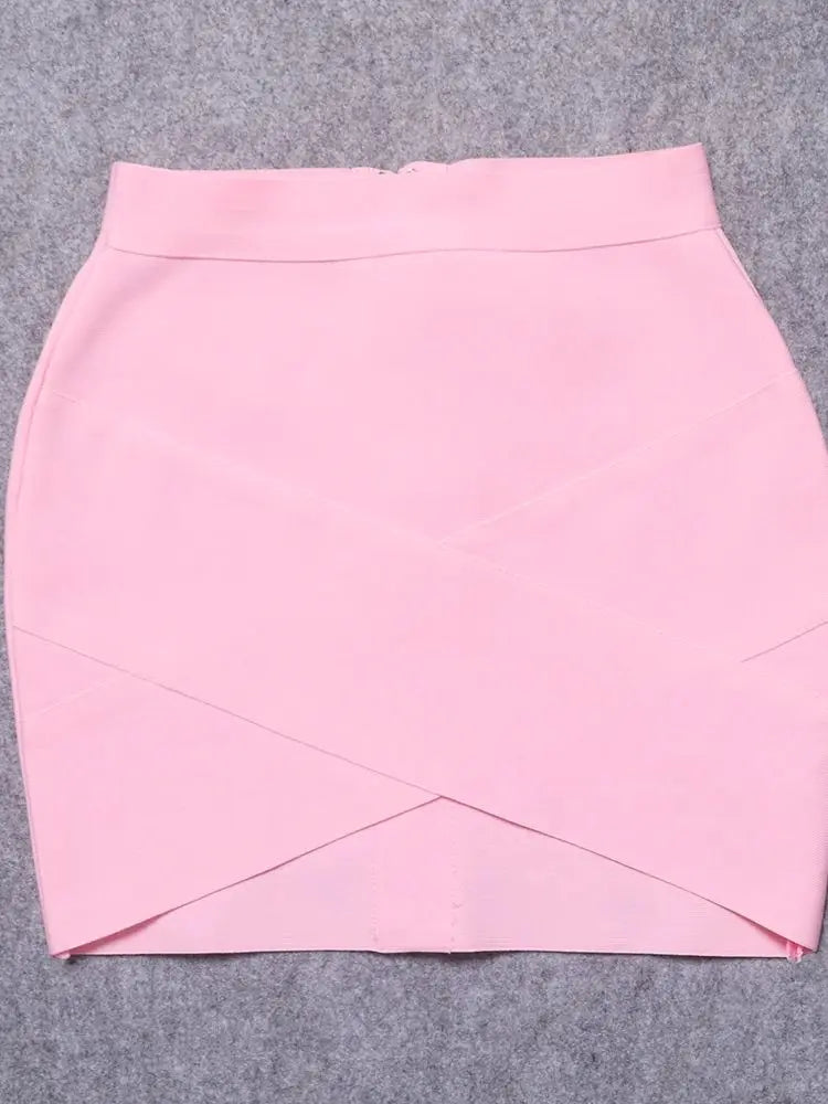 BEAUKEY 2024 New Skirts Stretchy Sheath Sexy Women Mini Skirts Elastic Slim Tight Pencil Club Party Hot Pink Rose Skirts