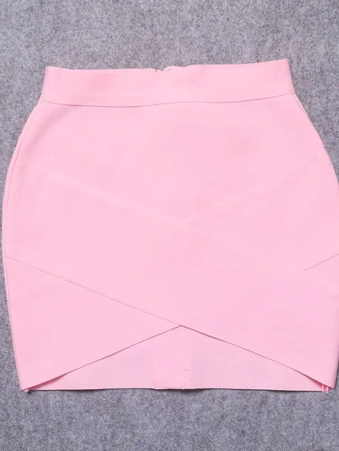 BEAUKEY 2024 New Skirts Stretchy Sheath Sexy Women Mini Skirts Elastic Slim Tight Pencil Club Party Hot Pink Rose Skirts