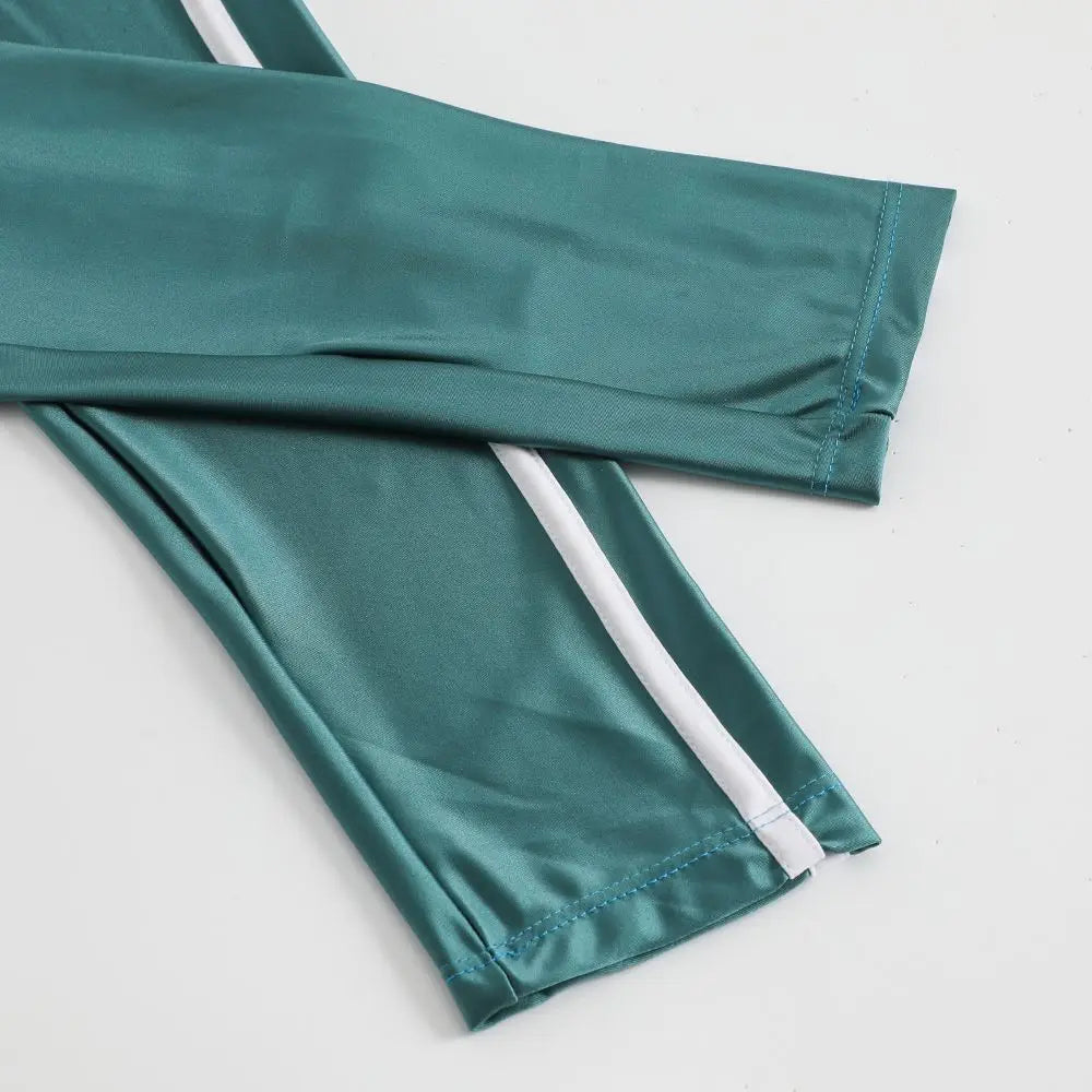 Glossy striped leggings pants High waist women Sexy slim seam workout leggings