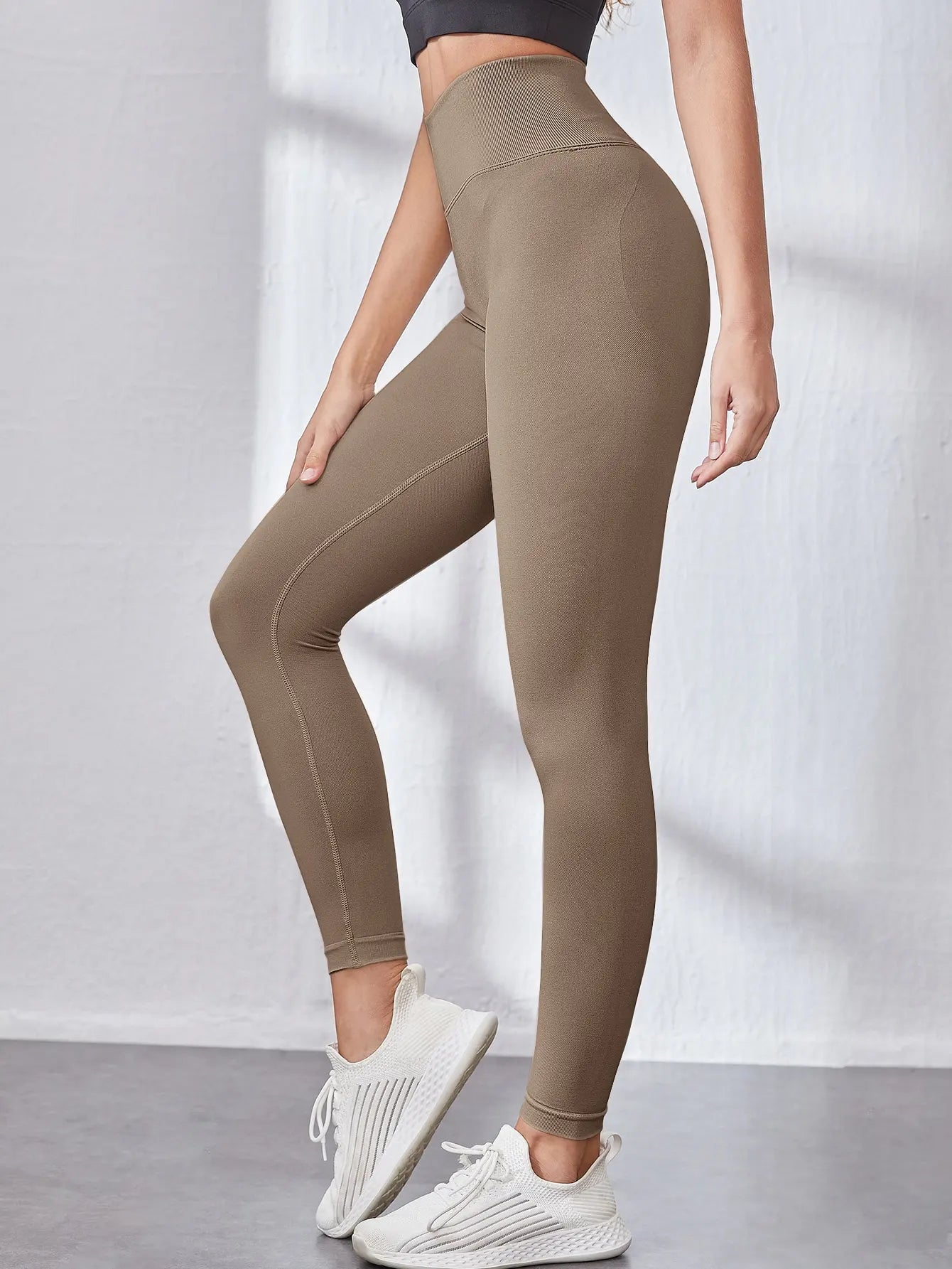 Women's High-Waisted Soft Yoga Pants Solid Color High Elastic Fashion Seasonal Leggings Hip-Up Sports Yoga Wear Gym Tights