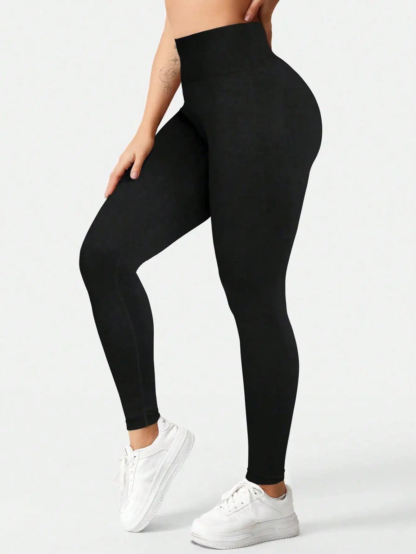 Women's High-Waisted Soft Yoga Pants Solid Color High Elastic Fashion Seasonal Leggings Hip-Up Sports Yoga Wear Gym Tights