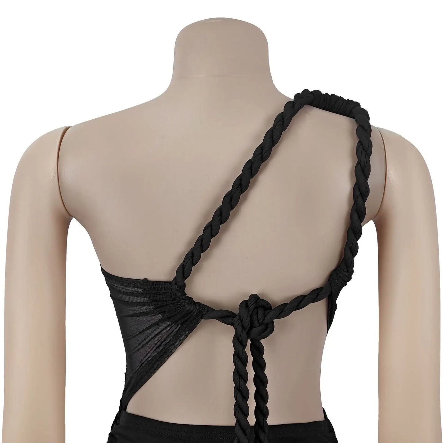 HBLL Women Summer Dress Rope Lace Up Parti Evening Wedding Sexi Long Irregular Sleeveless Bodycon Prom Mesh Dress Free Shipping