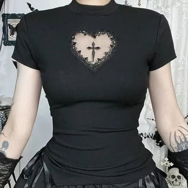 Vintage Gothic T-Shirt Women Streetwear Harajuku Grunge Y2k Crop Tops Subculture Tees Retro Long Sleeve Shirts Autumn 2025 New