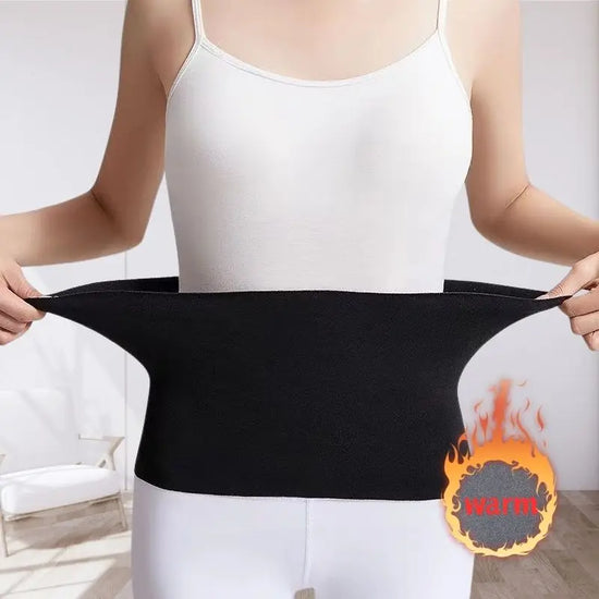 Thicken Thermal Fleece Waist Protector Cummerbund Lumbar Support Belt Abdominal Stomach Protector Wrap Band Belly Protector