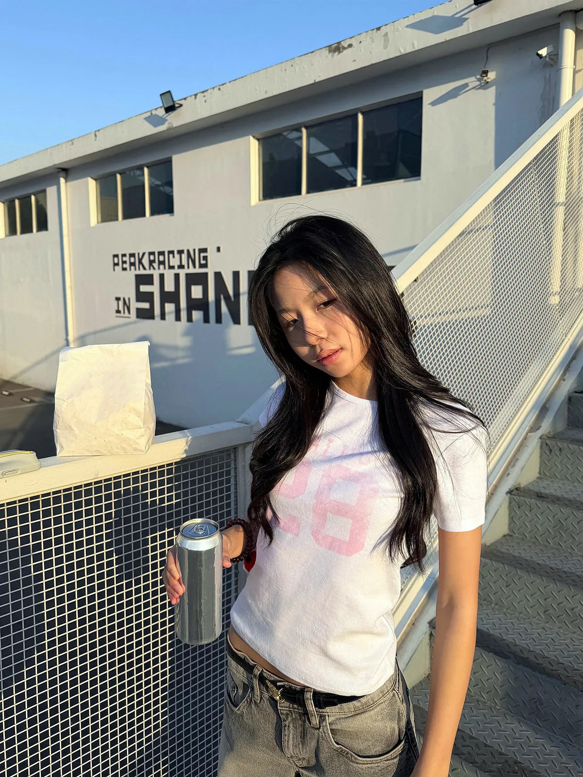 Tonngirls Vintage Print T-shirt Women Short Sleeve White Graphic Tops Japanese 2000s Y2k Crop Tops American Retro Tshirts Summer
