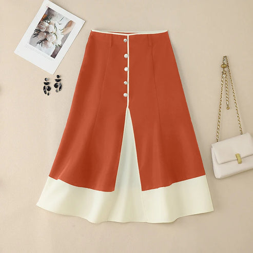 Elegant Office Skirts ZANZEA Women High Waist Patchwork Jupe 2025 Autumn Midi Skirt Robe Elegant A-line OL Work Faldas Saia