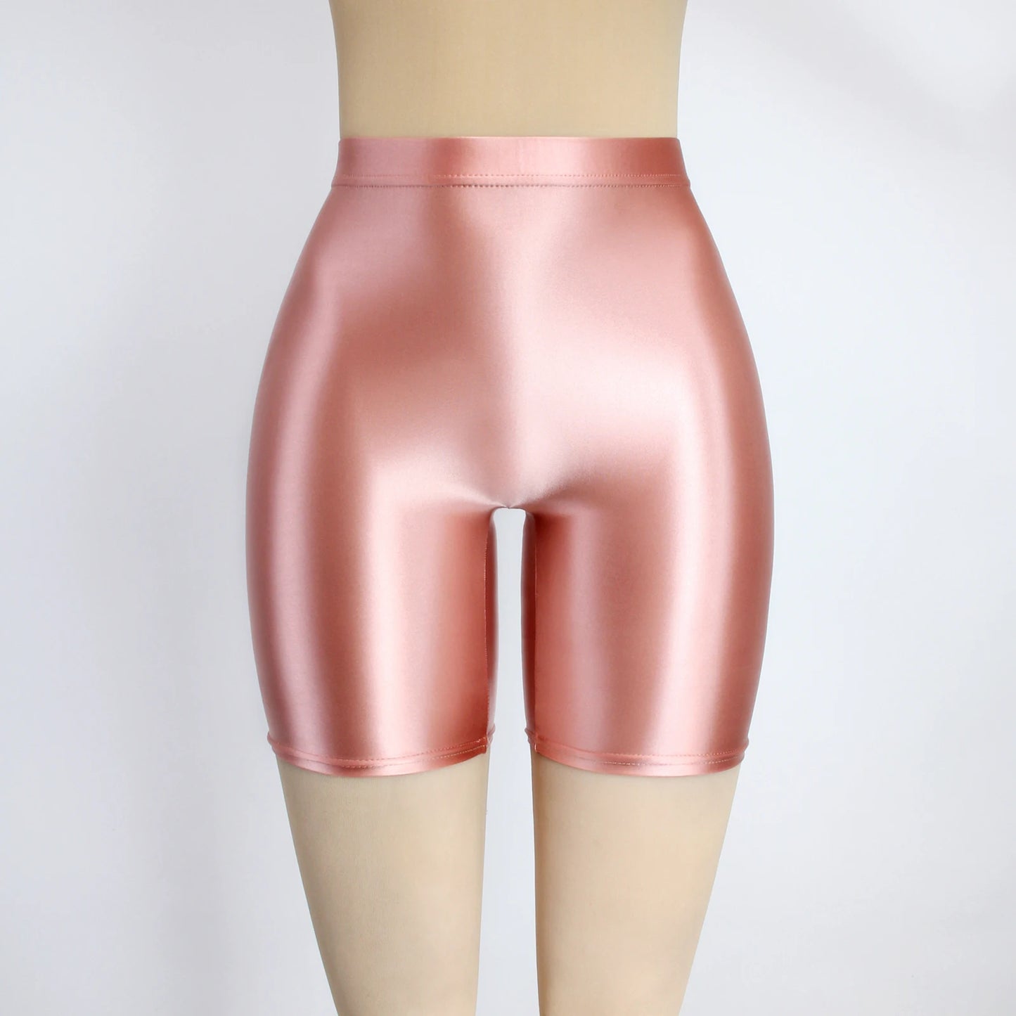 Women Cropped Pants Oily Shiny Luster Tights Form-fitting Opaque Sexy High Waist Capris Smooth Super Smoothy Skinny Leggings