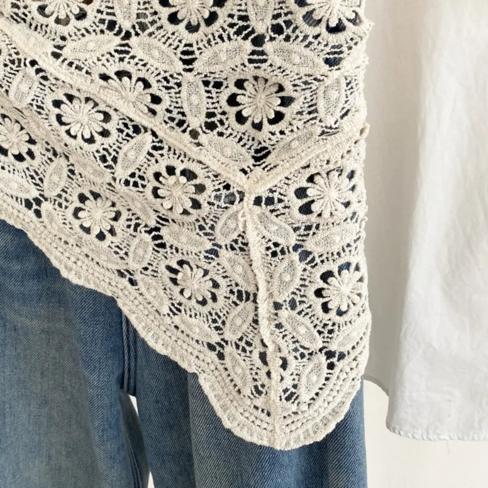 Trendy Lace Trim Fart Curtain Hollowed-out Slim Fit Hip Curtain Y2K Pretty Apron Wrap Skirt Summer