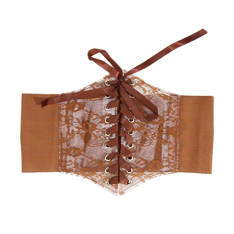 Fashionable Waistband Women's Lace-up Corset Belt, Retro Style For Ladies Suitable For Casual Wear And Special Occasions