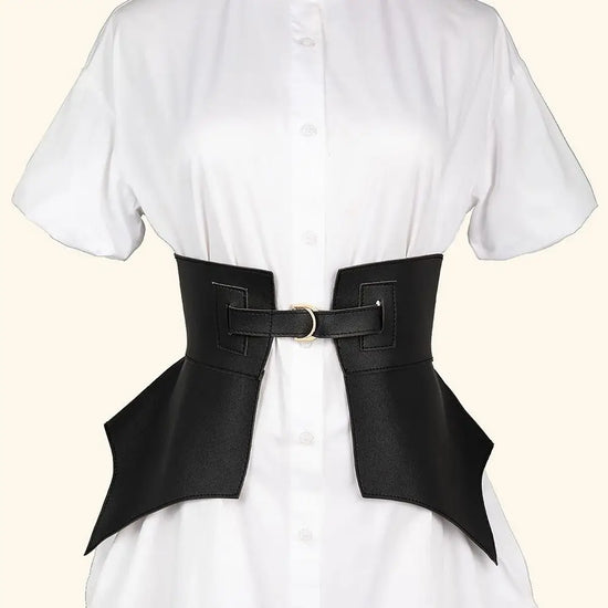 Fashion Leather Waistband For Women Vintage Elastic Corset Band Black Brown Punk Wide Belts Apparel Accessories