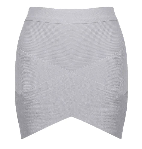 42CM Length Bandage Skirts Women Sexy High Waist Bodycon Mini Asymmetric Skirt Elastic High Street Evening Club Party Bottoms