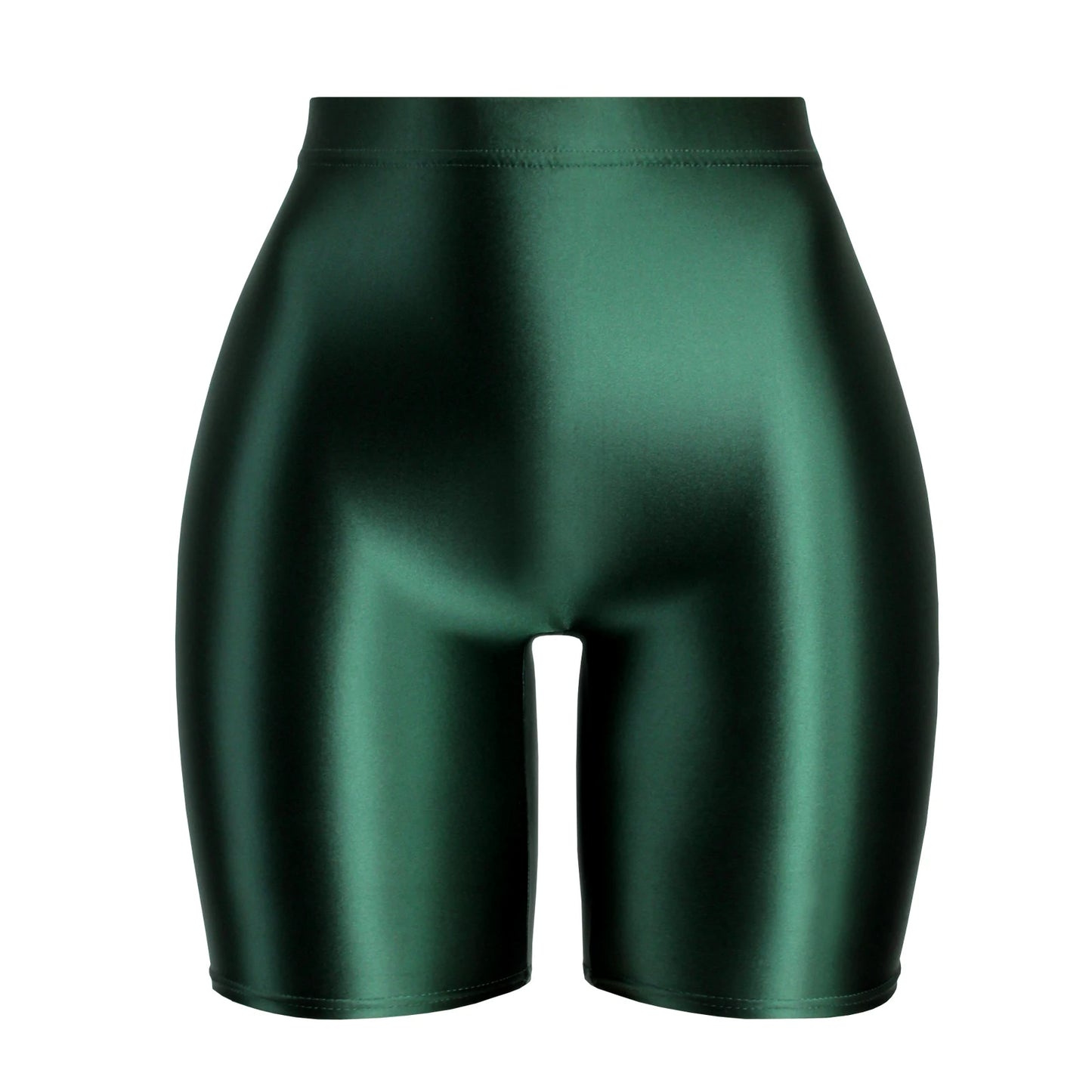 Women Cropped Pants Oily Shiny Luster Tights Form-fitting Opaque Sexy High Waist Capris Smooth Super Smoothy Skinny Leggings