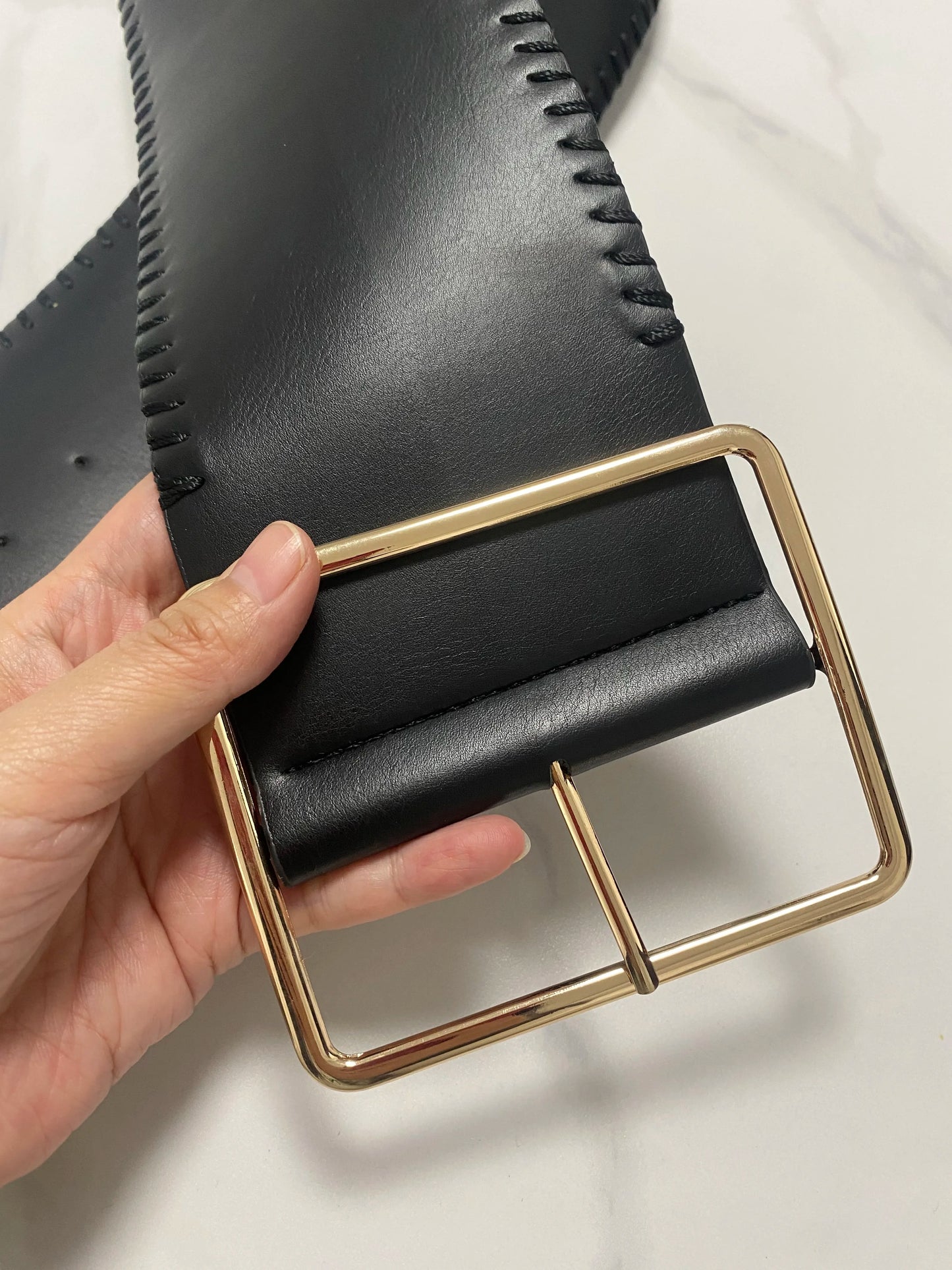 Women's Runway Fashion PU leather Cummerbunds Female Dress Corsets Waistband Belts decoration Wide Belt R1364