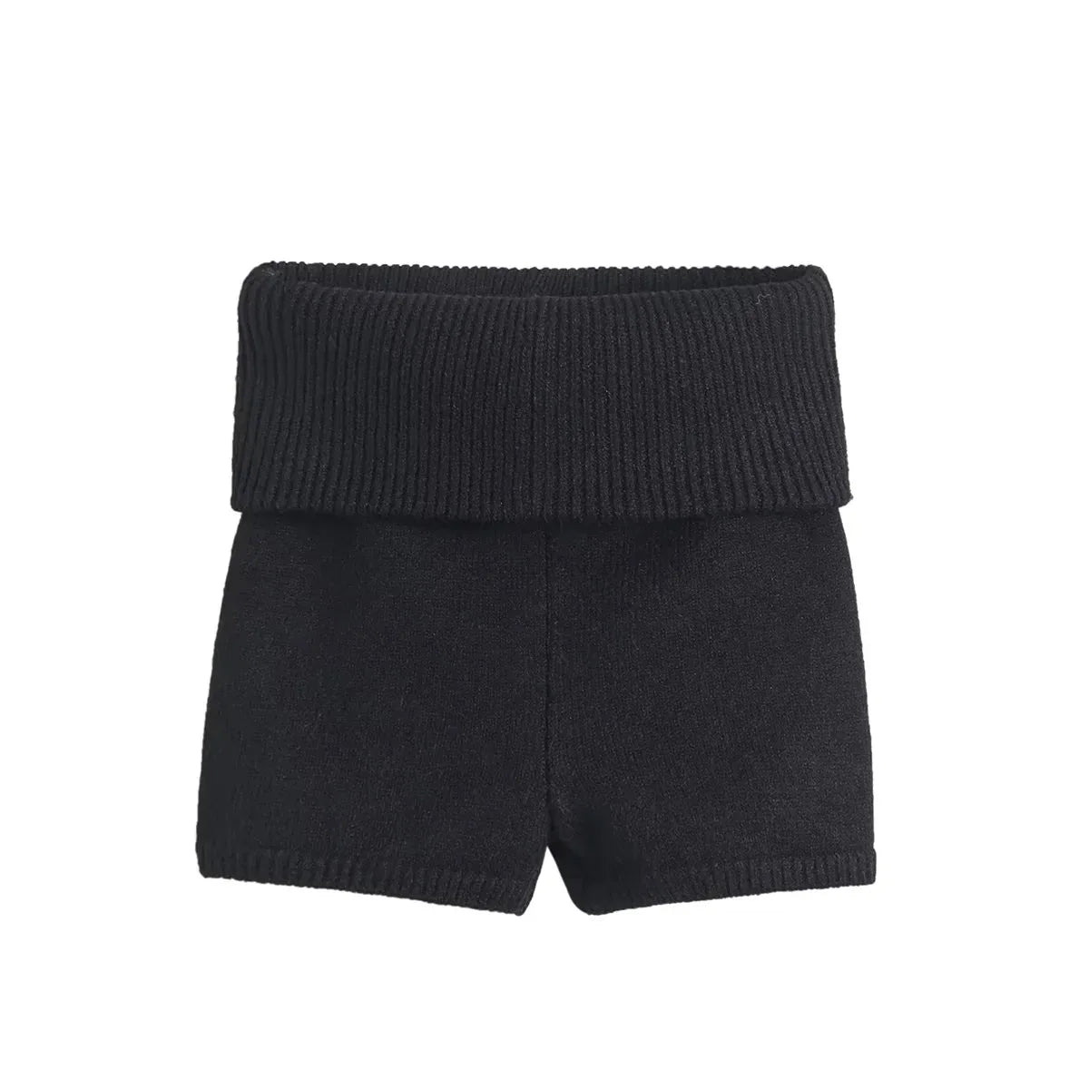 Spicy Girl Low Waisted Knitted Shorts Sexy Wrap Buttocks Double-layer Flip Waist Thread Tight Fitting Slim Solid Shorts O3WG