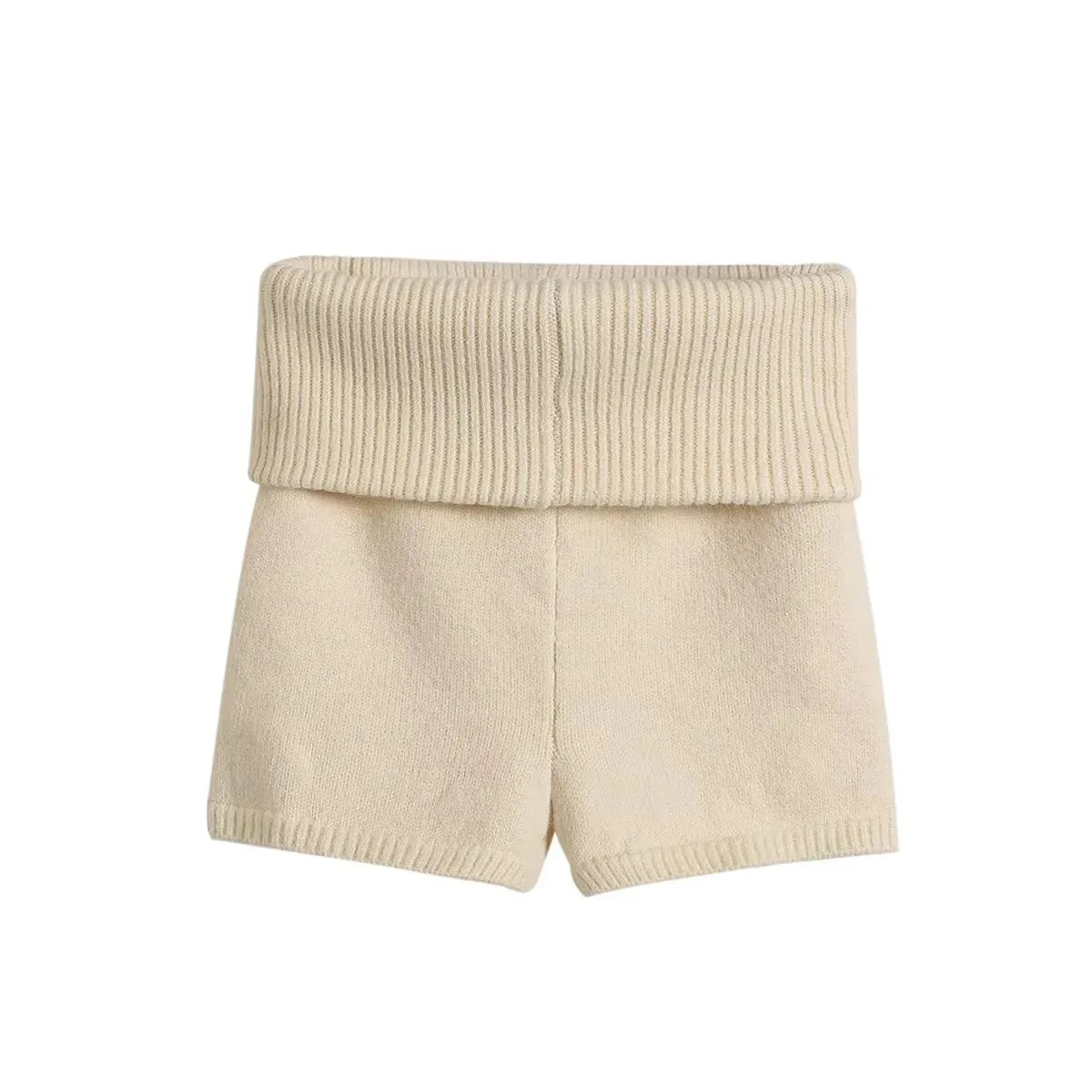 Spicy Girl Low Waisted Knitted Shorts Sexy Wrap Buttocks Double-layer Flip Waist Thread Tight Fitting Slim Solid Shorts O3WG