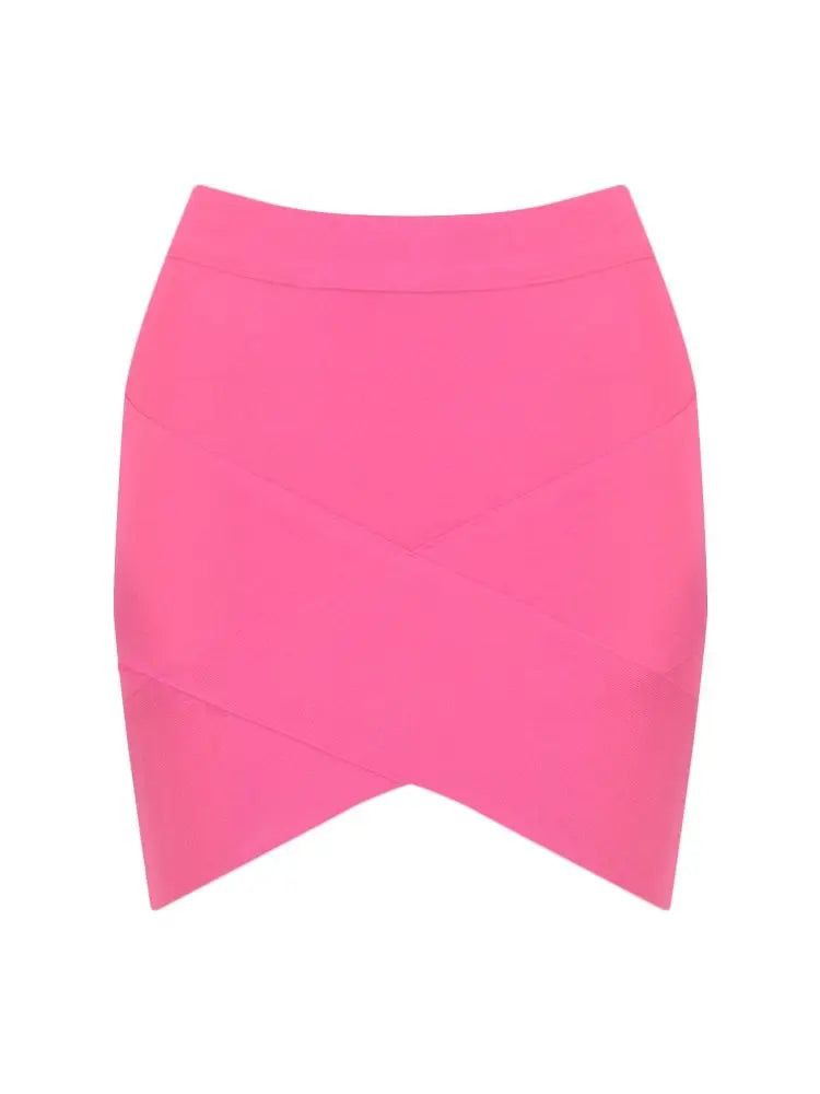 BEAUKEY 2024 New Skirts Stretchy Sheath Sexy Women Mini Skirts Elastic Slim Tight Pencil Club Party Hot Pink Rose Skirts