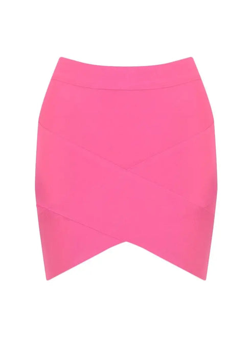 BEAUKEY 2024 New Skirts Stretchy Sheath Sexy Women Mini Skirts Elastic Slim Tight Pencil Club Party Hot Pink Rose Skirts