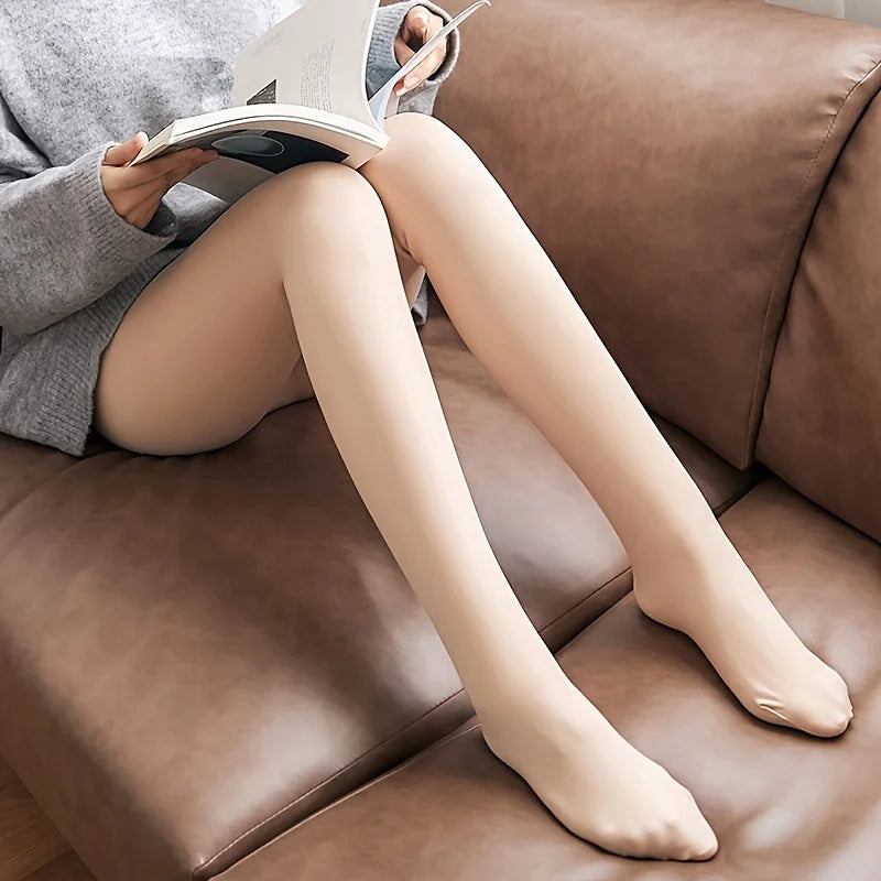 1 Piece Women's Plush Lined Tights Thermal Elastic Leggings Stockings & Hosiery