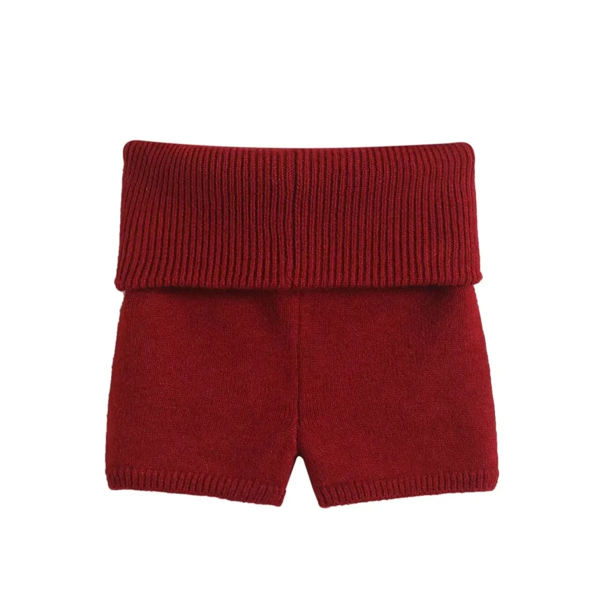 Spicy Girl Low Waisted Knitted Shorts Sexy Wrap Buttocks Double-layer Flip Waist Thread Tight Fitting Slim Solid Shorts O3WG