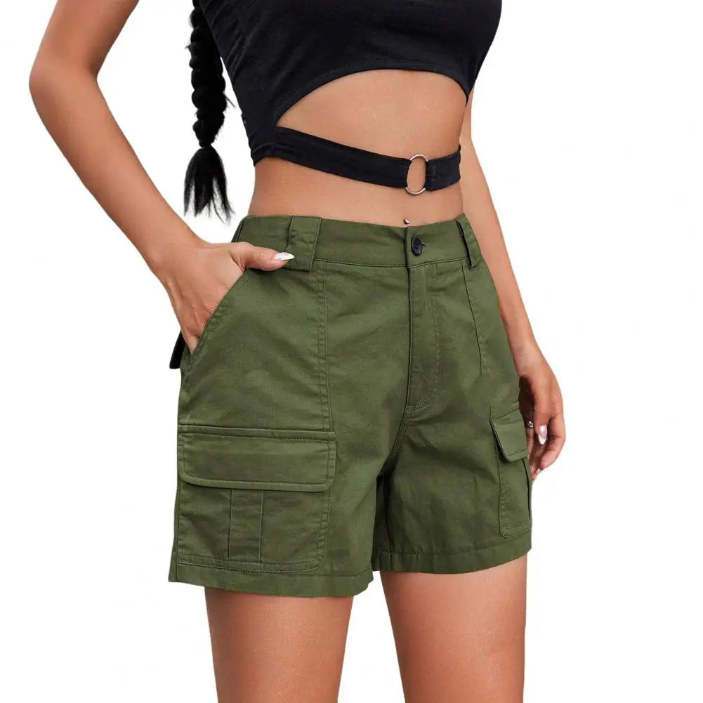 Breathable Summer Shorts for Women Stylish Women's Cargo Shorts with Pockets for Summer Hiking Outfits Knee Length Bermuda
