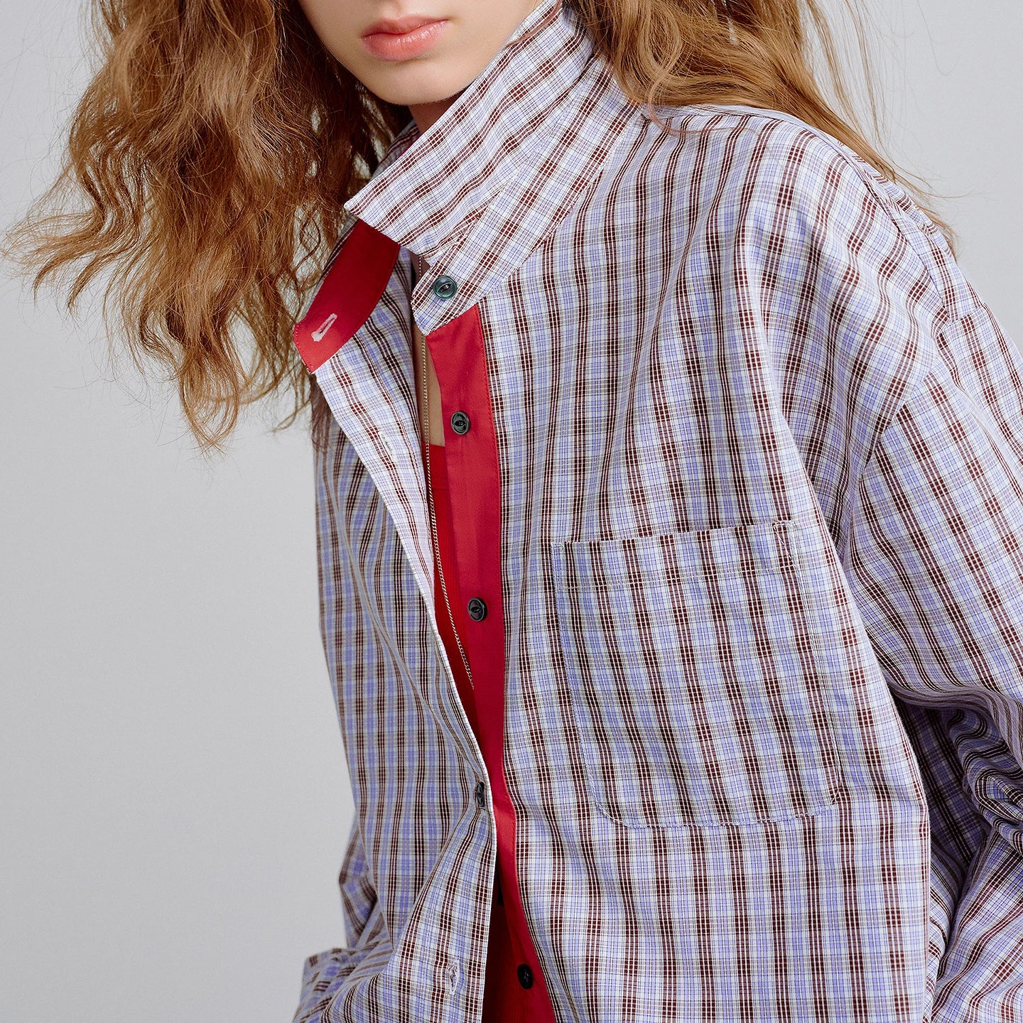 TOYOUTH Women Shirts 2026 Spring New Miu-Style Plaid Intellectual Preppy Loose Fit Retro Shirt Tops